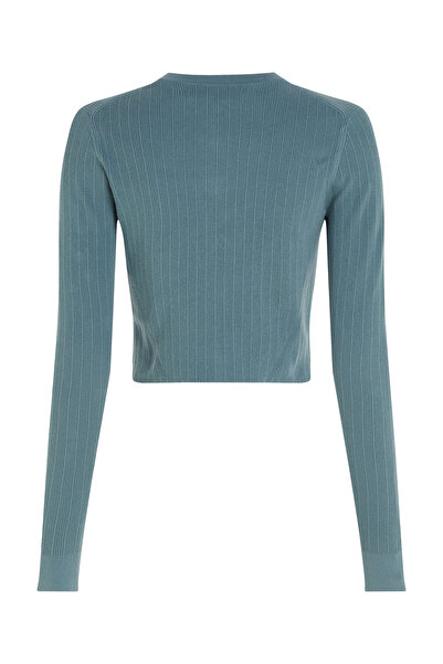 Calvin Klein Women Goblin Blue Variegated Rib Sweater