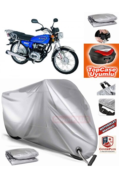 MotoEN Gray Lock Compatible Bisan Yaren 125 t Tarpaulin Topcase Back Bag Comp...