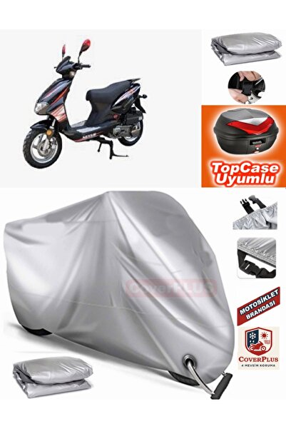 MotoEN Gray Lock Compatible Asia as 125 T-15 Tarpaulin Topcase Rear Bag Compa...