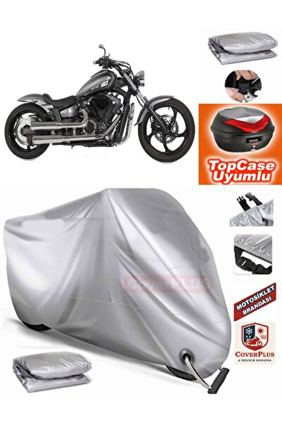 MotoEN Gray Lock Compatible Yamaha Xvs 1300 a Tarpaulin Topcase Rear Bag Comp...
