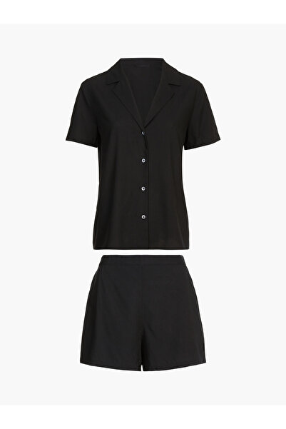 Calvin Klein Women Black Woven Shorts Pyjama Set