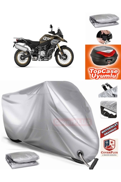 MotoEN Gray Lock Compatible Bmw F 850 Gs Tarpaulin Topcase Rear Bag Compatibl...