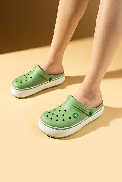 Pembe Potin Women's Green Eva Sea Beach Loadset Sole Nurse Hospital Confort Comfortable Sandals Slippers