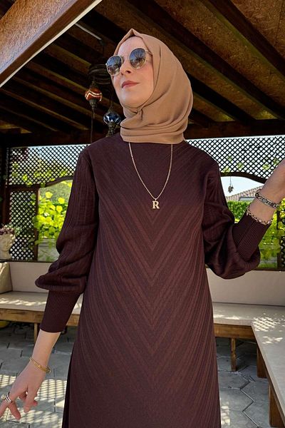 Rabia Şamlı Πλεκτά Ρούχα Rain Bitter Brown