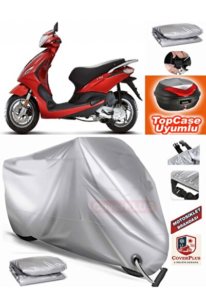 MotoEN Gray Lock Compatible Piaggio Fly 125 3V Tarpaulin Topcase Rear Bag Com...