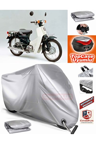 MotoEN Gray Lock Compatible Honda C90 Super Cub Tarpaulin Topcase Rear Bag Co...