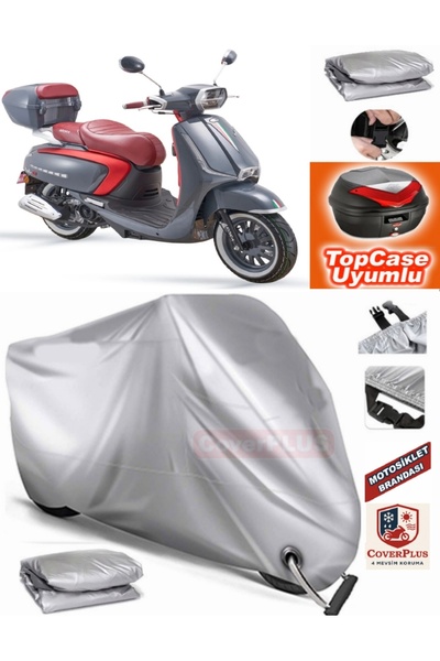 MotoEN Gray Lock Compatible Bisan Rival Tarpaulin Topcase Back Bag Compatible...