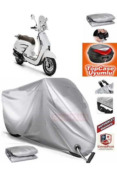 MotoEN Gray Lock Compatible Rks Blackster 250I Tarpaulin Topcase Rear Bag Com...