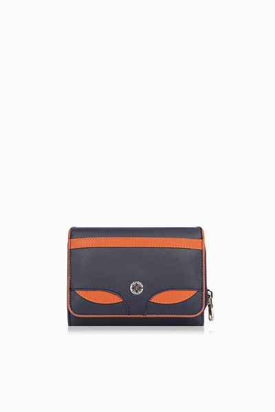 CENGİZ PAKEL Cengiz Pakel Small Size Patterned Magnetic Women's Wallet/Portfolio – 65293 - Navy Blue/Brick