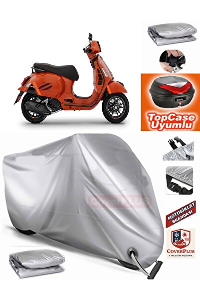 MotoEN Gray Lock Compatible Vespa Gts 300 Super Sport Tarpaulin Topcase Rear ...