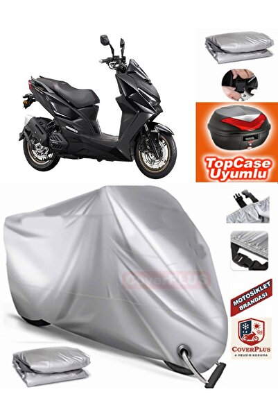MotoEN Gray Lock Compatible Kymco Krv 200 Tarpaulin Topcase Rear Bag Compatib...