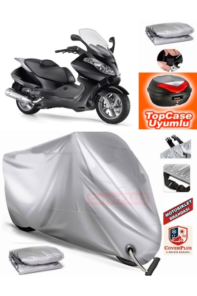 MotoEN Gray Lock Compatible Aprilia Atlantic 500 Sprint Tarpaulin Topcase Rea...