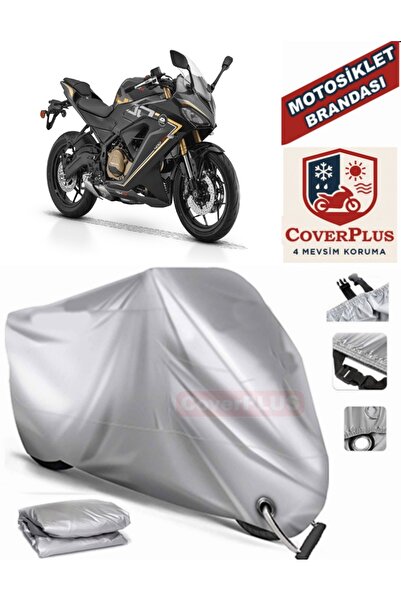 MotoEN Gray Lock Compatible Motor Tarpaulin for Qj Srk400 Rr Motorcycle Tarpa...