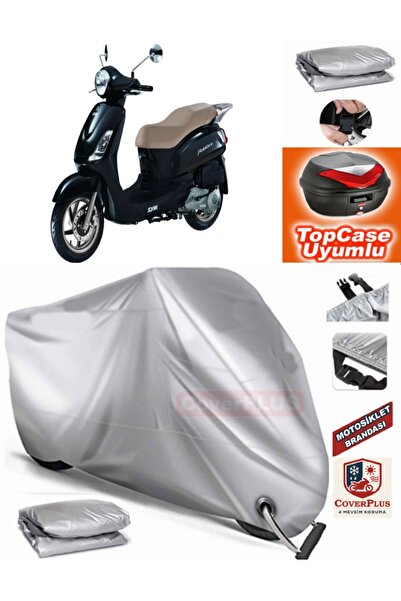 MotoEN Gray Lock Compatible Sym Fiddle Ii 50 Tarpaulin Topcase Back Bag Compa...
