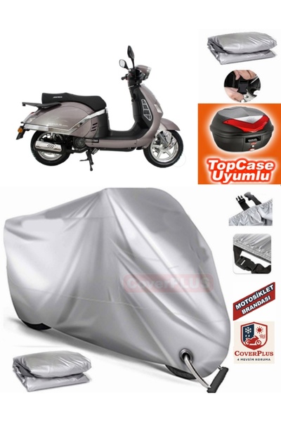 MotoEN قفل رمادي متوافق مع Mondial 150 Z-ONE i Tarp Topcase الخلفي المتوافق م...
