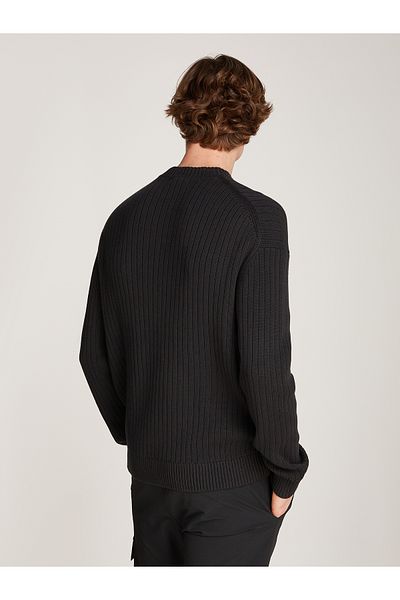 Calvin Klein Men Black Linear Pullover Sweater