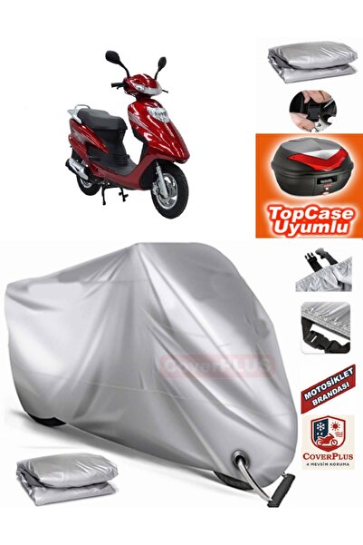 MotoEN Gray Lock Compatible Mondial 125 Rt Tarpaulin Topcase Rear Bag Compati...