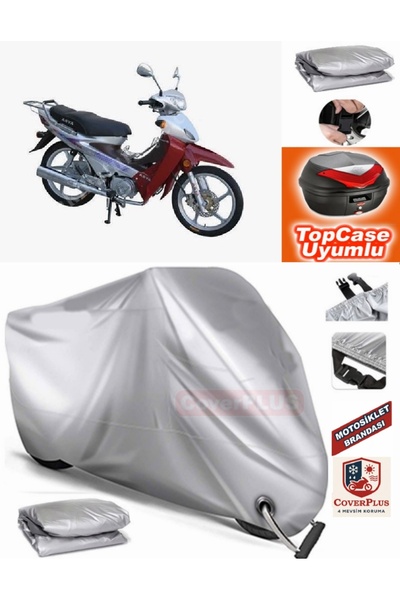 MotoEN Gray Lock Compatible Asia as 110-8 Tarpaulin Topcase Back Bag Compatib...