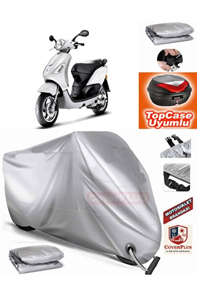 MotoEN Gray Lock Compatible Piaggio Fly 100 Tarpaulin Topcase Rear Bag Compat...