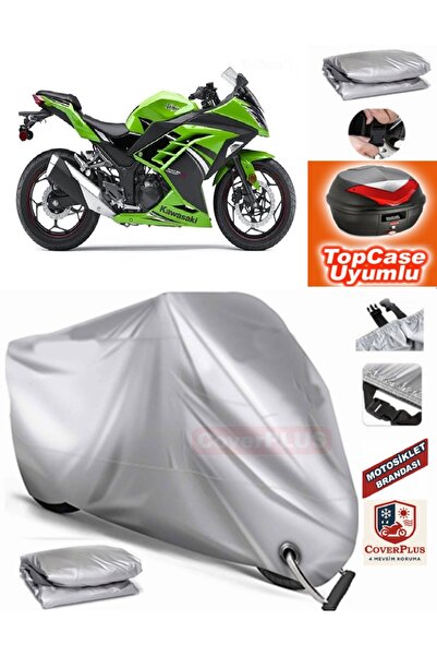 MotoEN Gray Lock Compatible Kawasaki Ninja 250R Tarpaulin Topcase Rear Bag Co...