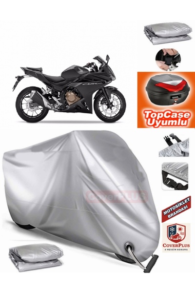 MotoEN Gray Lock Compatible Honda Cbr 500R Tarpaulin Topcase Rear Bag Compati...