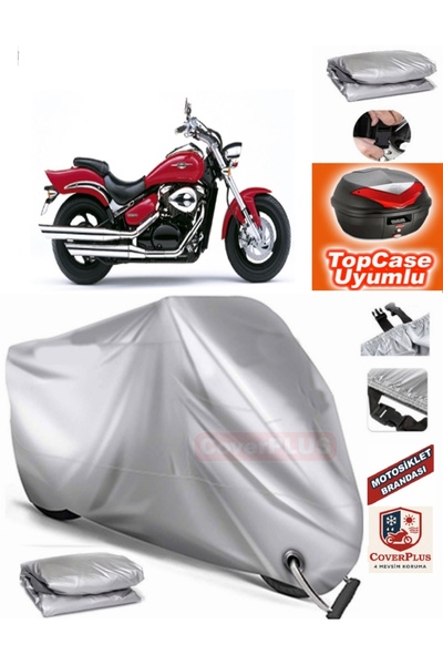 MotoEN قفل رمادي متوافق مع سوزوكي VL 800 دخيل القماش المشمع Topcase الخلفي حق...