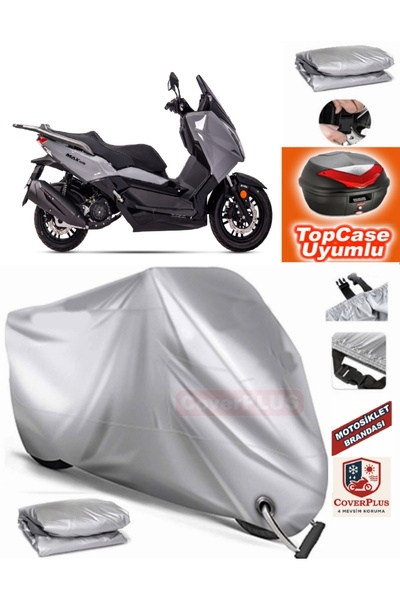 MotoEN Gray Lock Compatible Regal Raptor Max125 Tarpaulin Topcase Rear Bag Co...