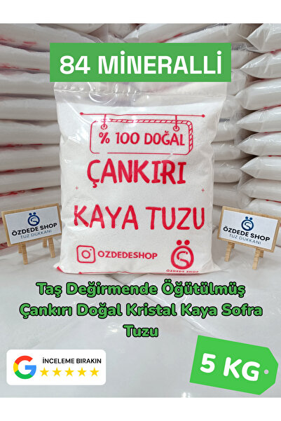 Özdede Shop TAŞ DEĞİRMENDE ÖĞÜTÜLMÜŞ ( 5 kg ) DOĞAL ÇANKIRI KAYA TUZU (YEŞİL ...