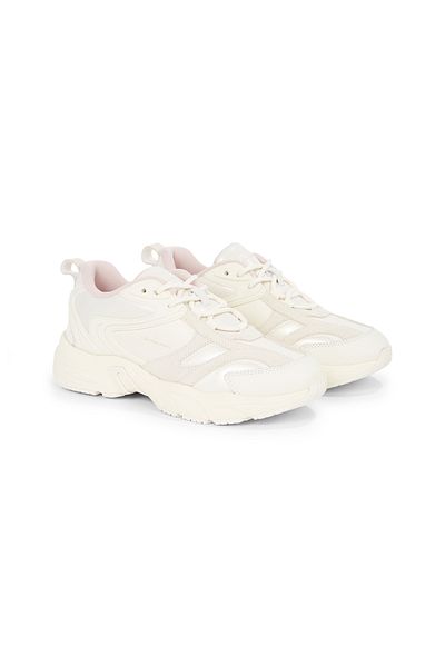 Calvin Klein Calvin Klein Women Bright White/Creamy White Lace Up Low Top Sneakers