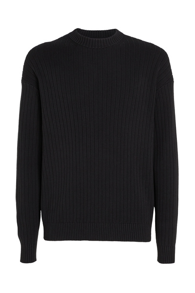 Calvin Klein Men Black Linear Pullover Sweater
