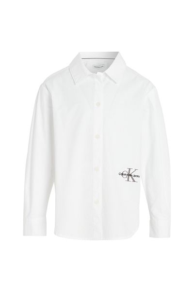Calvin Klein Girls White Oversized Poplin Shirt