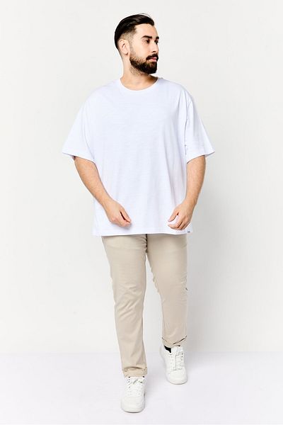 WRANGLER Men Crew Neck Short Sleeve Plain T-shirt, White
