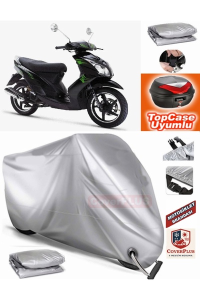 MotoEN Gray Lock Compatible Arora Ar 150t-15 Tarpaulin Topcase Back Bag Compa...
