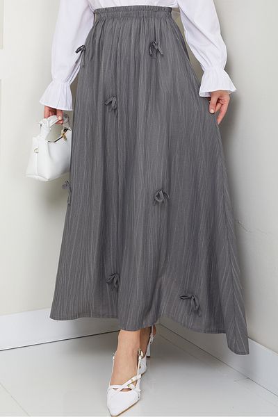 InStyle Fusta antracit cu detaliu fundita si talie elastica