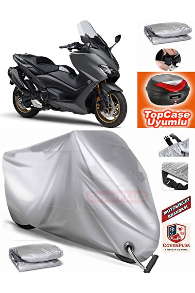 MotoEN Gray Lock Compatible Yamaha Tmax 500 Tarpaulin Topcase Rear Bag Compat...