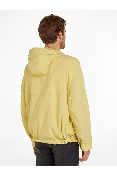 Calvin Klein Men Yellow Sand Logo Detail Drawstring Hood Jacket