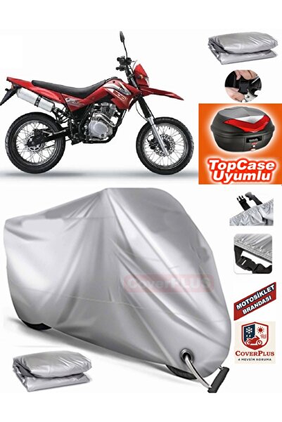 MotoEN Gray Lock Compatible Lifan X-Plore 200m Tarpaulin Topcase Back Bag Com...