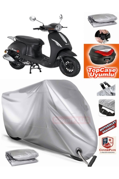 MotoEN Gray Lock Compatible Legal Trodon XS 50 Tarpaulin Topcase Back Bag Com...