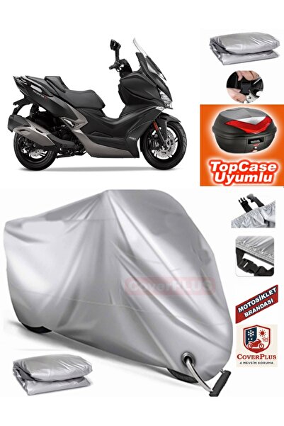 MotoEN Gray Lock Compatible Kymco Xciting S 400 Tarpaulin Topcase Rear Bag Co...