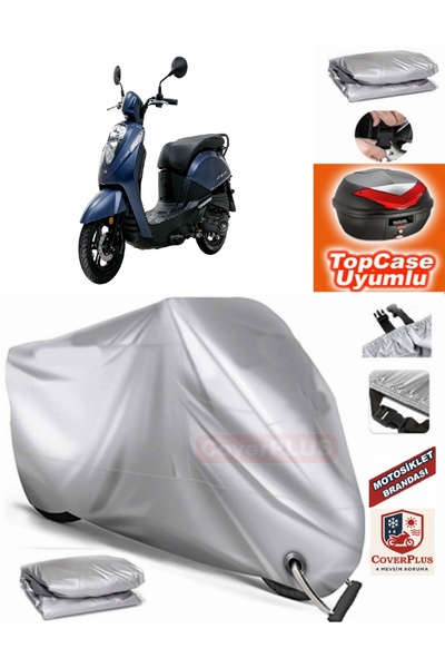 MotoEN Gray Lock Compatible Sym Mio 50 Tarpaulin Topcase Back Bag Compatible ...