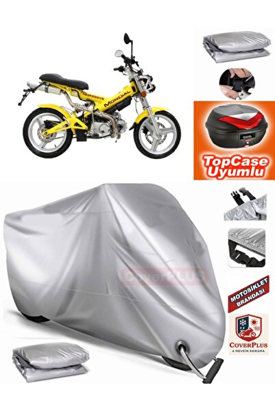 MotoEN قفل رمادي متوافق مع Mondial 125 Aggressive Tarpaulin Topcase Backbag م...