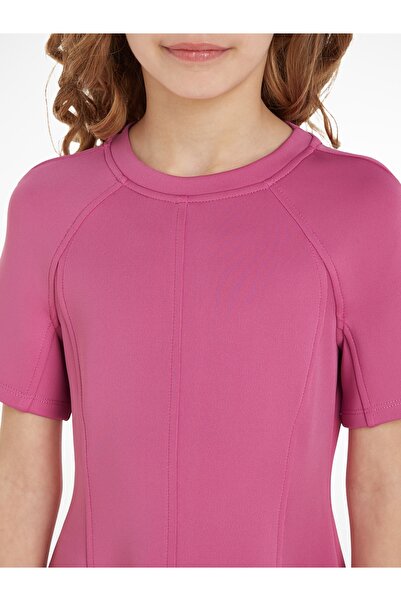 Calvin Klein Girls Violet Fun Embossed Logo Flare Dresses