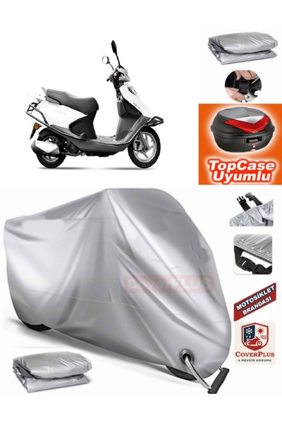 MotoEN Gray Lock Compatible Yuki Active 125 Tarpaulin Topcase Back Bag Compat...