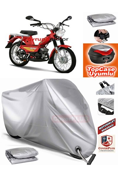 MotoEN Gray Lock Compatible Mobylette Super 52 Tarpaulin Topcase Rear Bag Com...
