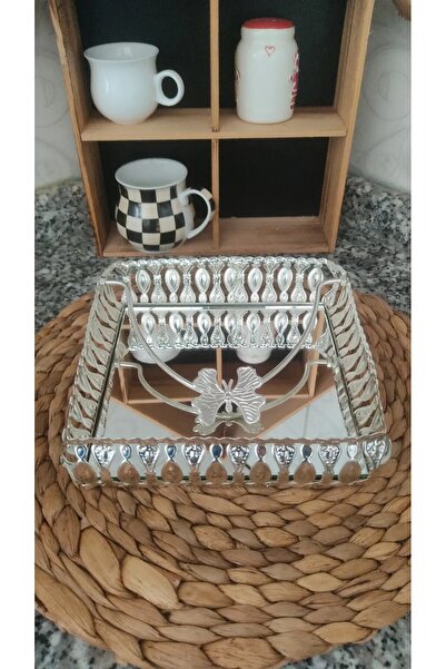 Badelihome Ασημένια μεταλλική θήκη χαρτοπετσέτας με κρυστάλλινο πόμολο - Hot Power-