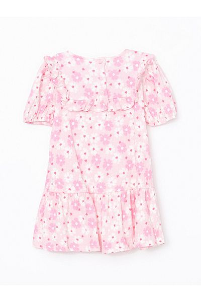 LC Waikiki Standard Mold Stylish and Comfortable Krinkle Fabric A-Line Baby Girl Dress