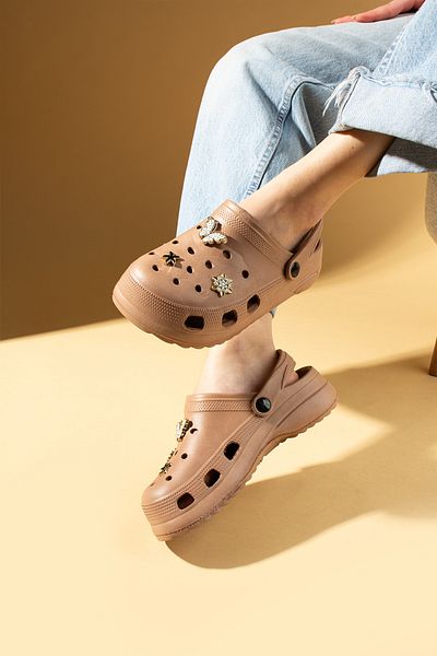 Pembe Potin Women's Brown Eva Deniz Beach Loadset Sole Nurse Hospital Confort Comfortable Sandals Slippers