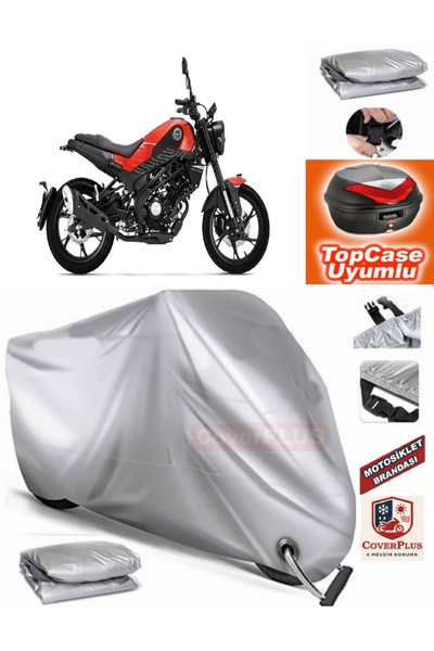MotoEN Gray Lock Compatible Benelli Leoncino 250 Tarpaulin Topcase Rear Bag C...