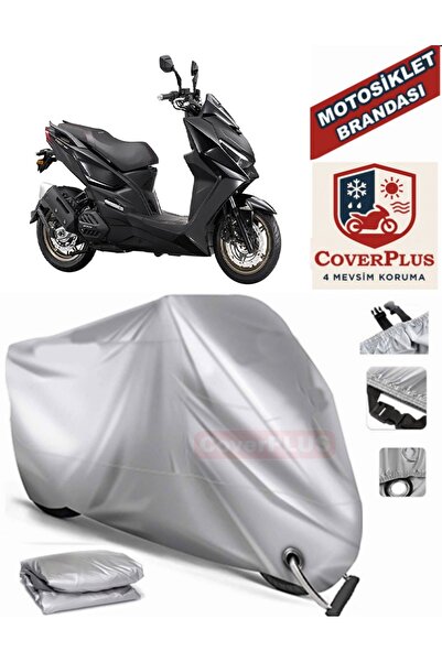 MotoEN Gray Lock Compatible Motor Tarpaulin Kymco Krv 200 Motorcycle Tarpauli...