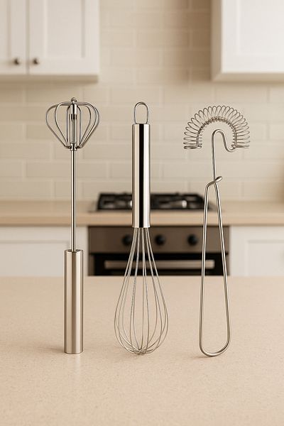 BARENDA 3-Piece Stainless Steel Luxury Beater Set Automatic Beater, Wire Beater, Spring Beater Egg Cake Beater